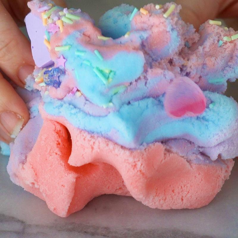 Cotton Candy Slime - Cloud Slime - Sea Dragon Slimes - sensory play, slime therapy, candy slime, fluffy slime, sensory regulation, stress relief