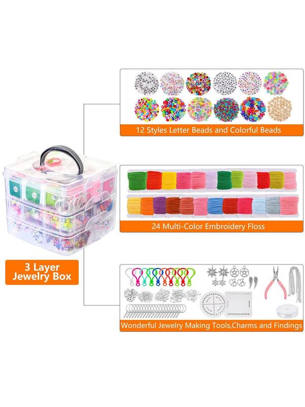 DIY Jewelry Making Kit, DIY Jewelry Accessories Set, Including Letter Beads & Other Materials for Beading Projects, for Bracelet & Necklace Making