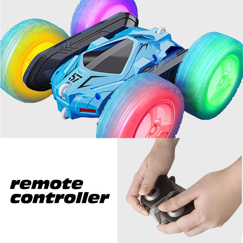 Tecnock Remote Control Car, RC Cars Double Sided 360° Rotating Car Toys Adults, Gesture Sensing RC Stunt Car with Headlights Wheel Lights, Christmas Gift, New Year Gifts for Boys Girls,birthday gift for kids