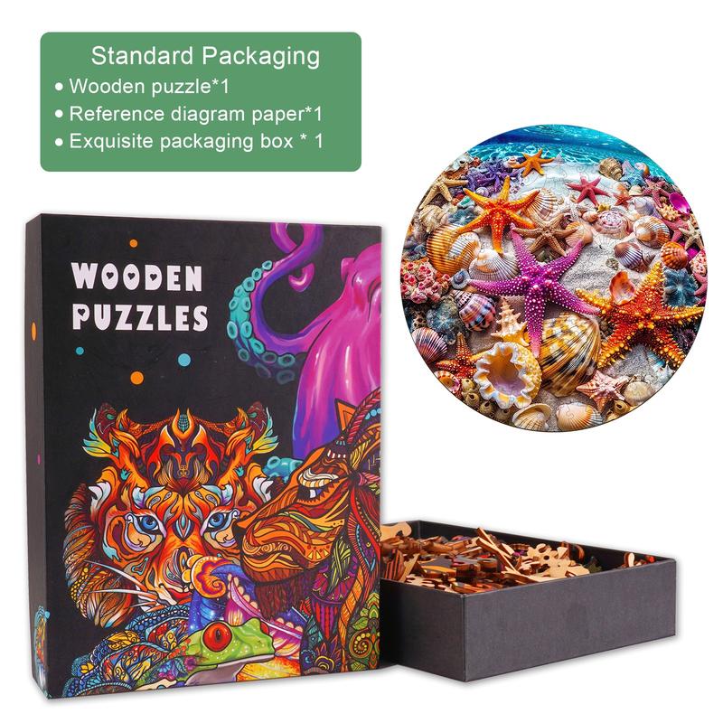 Starfish Wooden Jigsaw Puzzle - Educational Toy for Kids and Adults