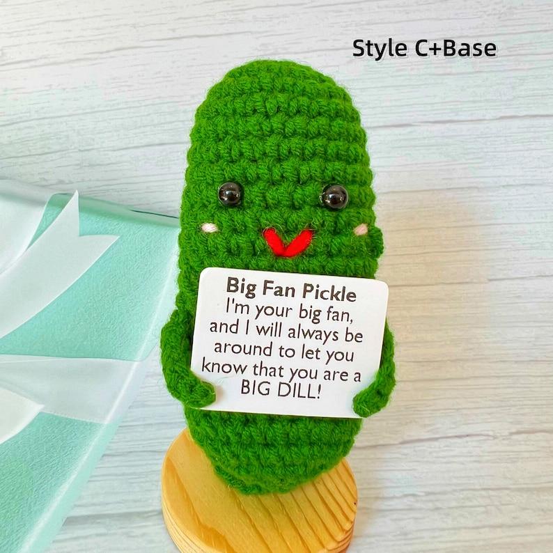 Emotional Support Pickle,Positive Pickle,Big Fan Pickle,Handmade Crochet Pickles,Crochet Pickle,Desk Decor,Christmas Gift