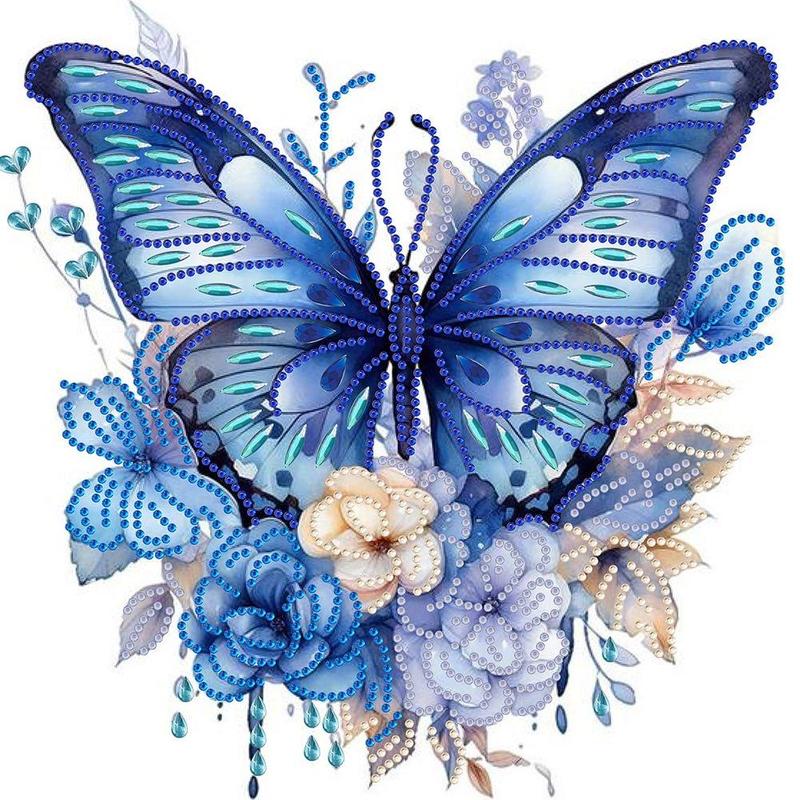 Butterfly & Flower Pattern DIY Diamond Arts Colorful Painting Without Frame, DIY 5D Diamond Arts Colorful Painting Kit, Wall Art Decor