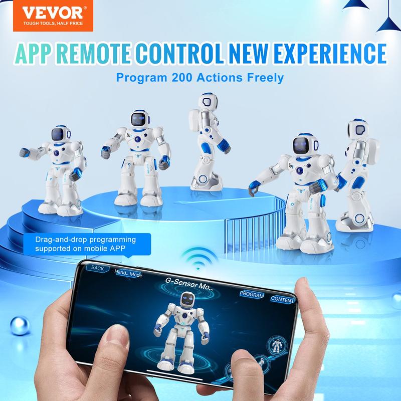 VEVOR RC Robot Toy Talking Dancing Touch Voice APP Remote Control Programmable