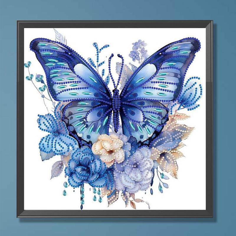 Butterfly & Flower Pattern DIY Diamond Arts Colorful Painting Without Frame, DIY 5D Diamond Arts Colorful Painting Kit, Wall Art Decor