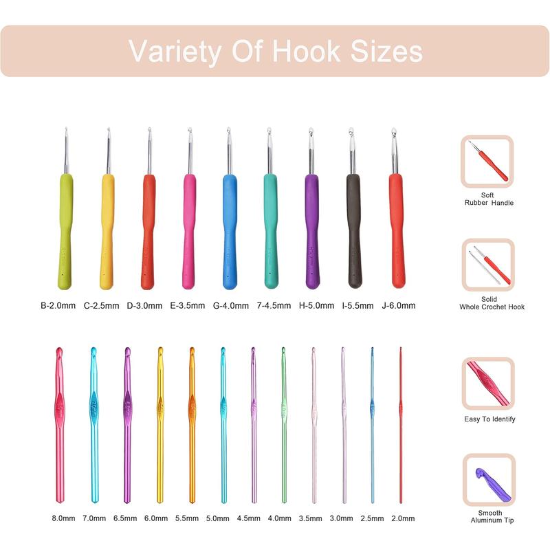 86-Piece Deluxe Crochet Hooks Set - with Adorable Penguin Pattern