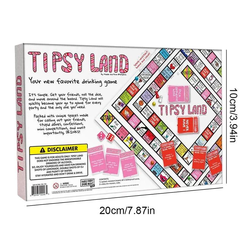 Tipsy Land Drinking Games Fun Drinking Board Game Interactive Board Games Girls Night Drinking Games for Adults Games