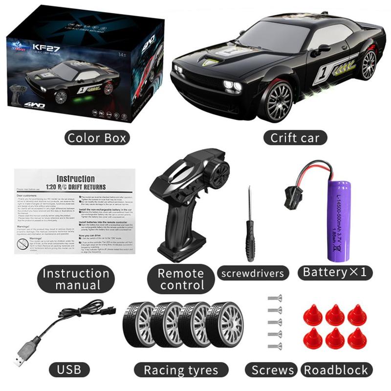 1:20 Remote Control Drift Car, 4WD High Speed Racing Car, Electric & Remote Control Toys for Kids, Birthday Gift for Boys & Girls