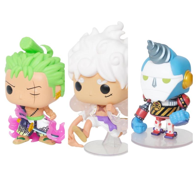 Funko Pop!Three-piece set,Funko Pop! Animation: One Piece- Zoro  #1288+Funko Pop! Animation: One Piece - Luffy Gear Five #1607+ General Franky #1776