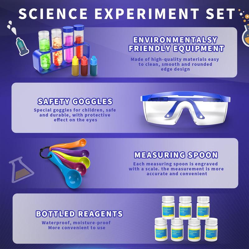 Science Kit with 220+ Science Lab Experiments,DIY STEM Educational Learning Scientific Tools  Toys Gift