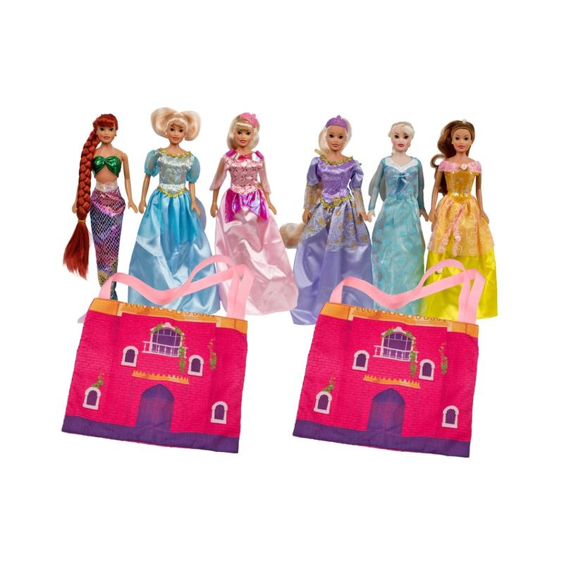 Group Sales Princess Doll with Castle Carry Bag - Assorted