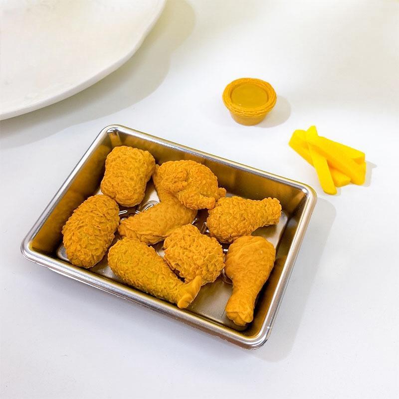 Simulation Fried Chicken Decoration, 30 50pcs Random Style Miniature Resin Ornament, DIY Decoration for Home, Fish Tank, Car, Party