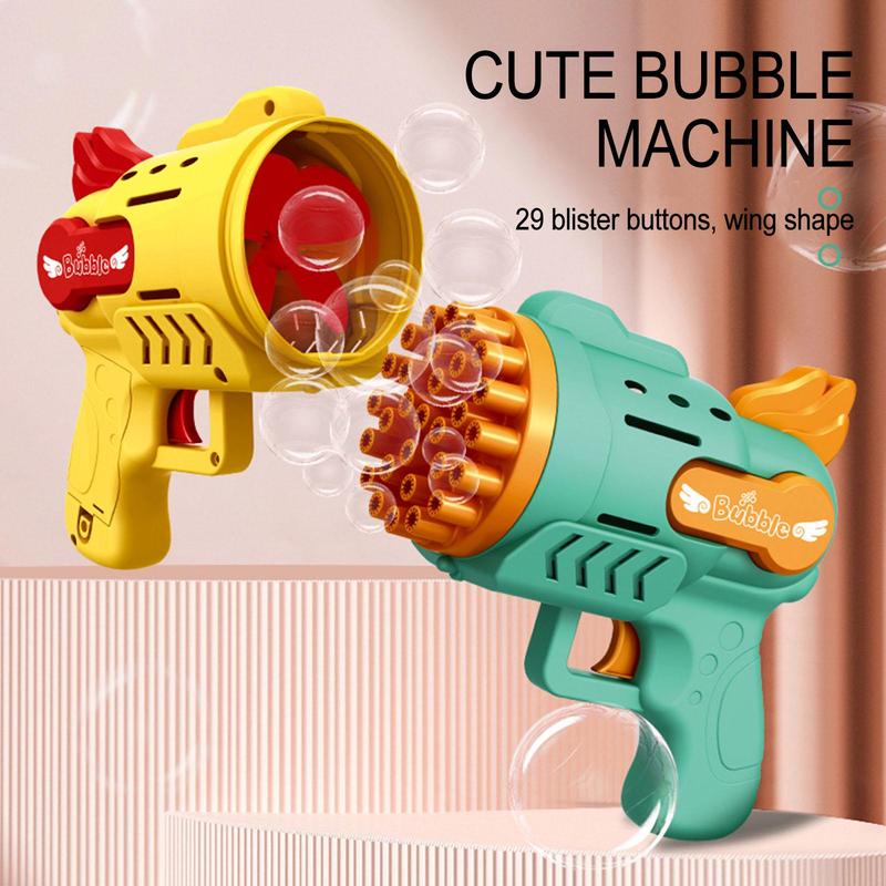 Bubble Gun Rocket 29 Hole Automatic Soap Bubbles Machine Outdoor Toy for Boys Birthday Gifts Wedding Party Children Summer Gift