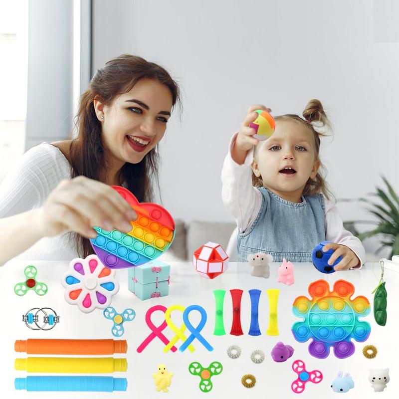 Simple Fidget Pack, 35pcs Fidget Toys Set with Popping Sensory Toys for Kids and Adults Stress Relief Kit Gift for Party Classroom Christmas Stocking