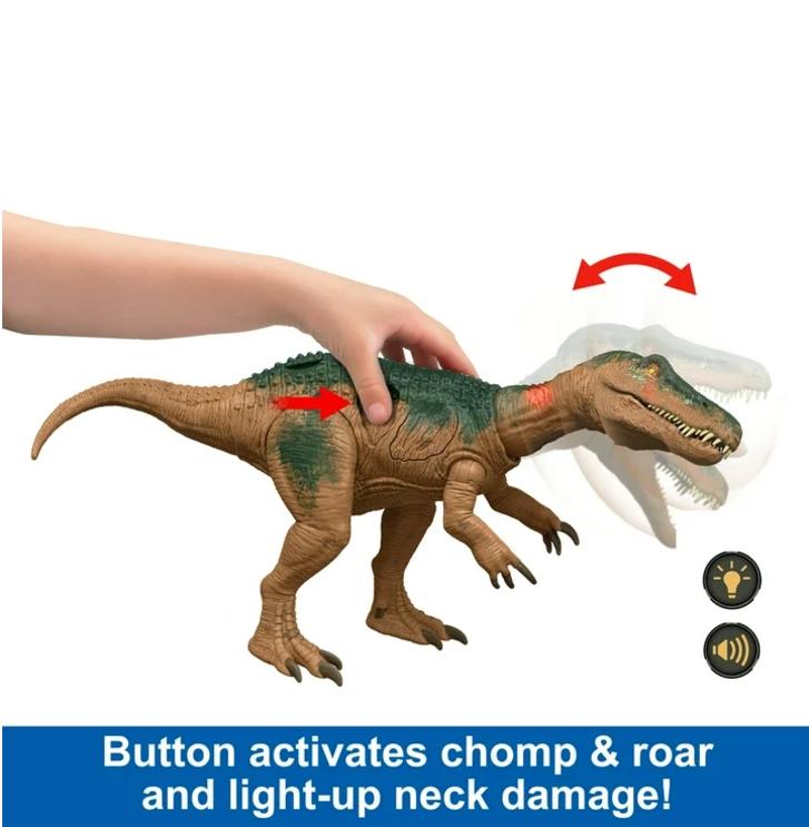 Jurassic World Epic Attack Baryonyx Dinosaur Toy Figure, Double Damage, Lights & Sounds