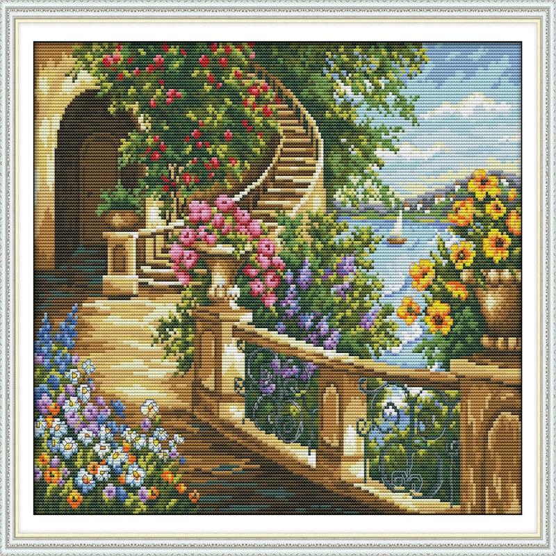 Howie's Needlepoint Cross Stitch Kits, 11CT & 14CT Pre-Printed Pattern Needlepoint Kits, Full Range of Stamped Starter Kit