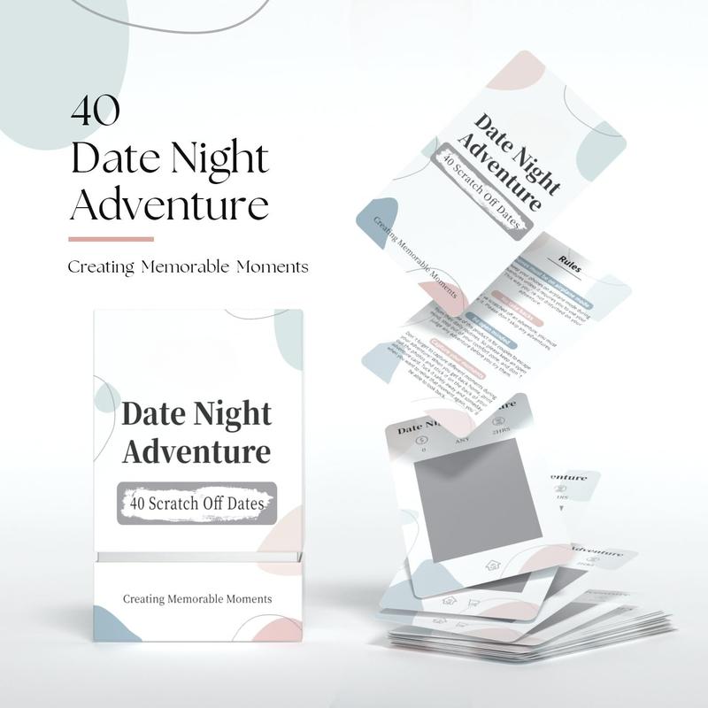 40 Date Ideas Card Games for Couples Date Night - Unique Date Deck Scratch Off Cards, Gifts for Boyfriend - Romantic Newlywed and Wedding Anniversary Couples Gifts for Him and Her