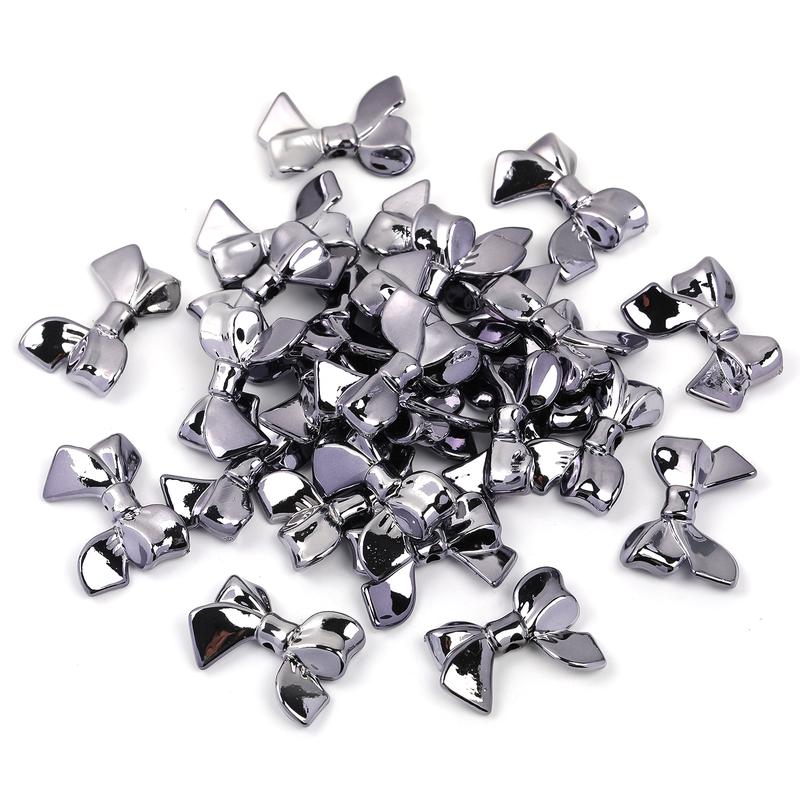 100Pcs UV plated hole bow to make diy headband mobile phone case chain decoration car pendant material