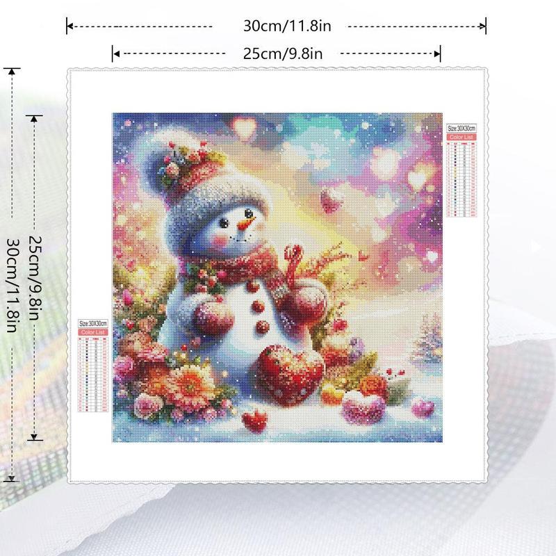 Snowman Pattern Diamond Arts Colorful Painting Kit without Frame, DIY 5D Diamond Arts Crafts Kit, Wall Art Decor for Home Living Room Bedroom