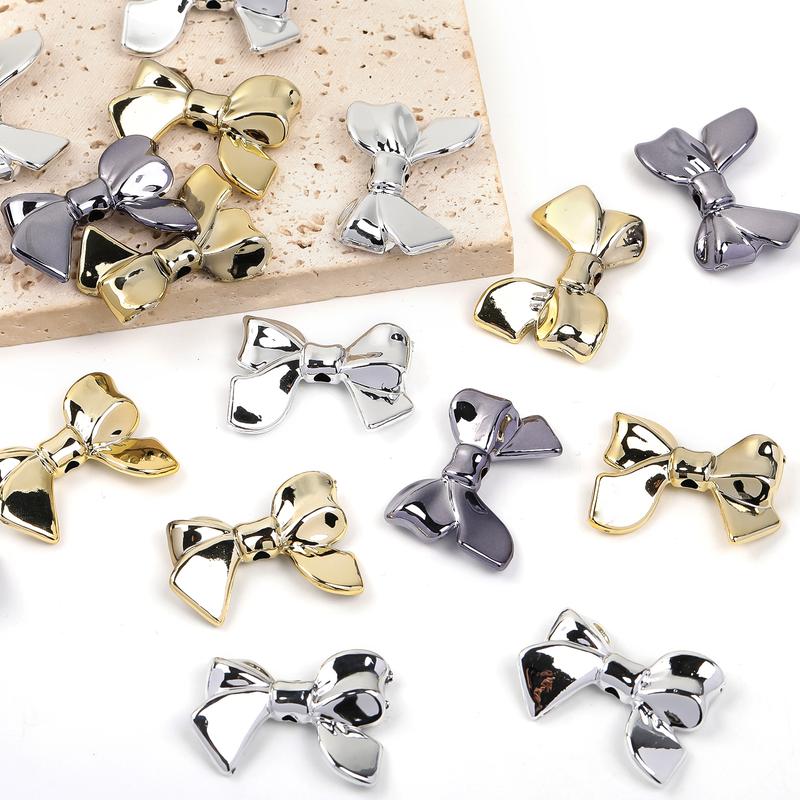 100Pcs UV plated hole bow to make diy headband mobile phone case chain decoration car pendant material