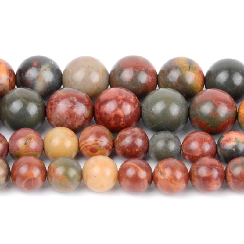 1 Set Natural Stone Bead, Jasper Round Bead, DIY Supplies For Jewelry Making, Bracelet, Necklace