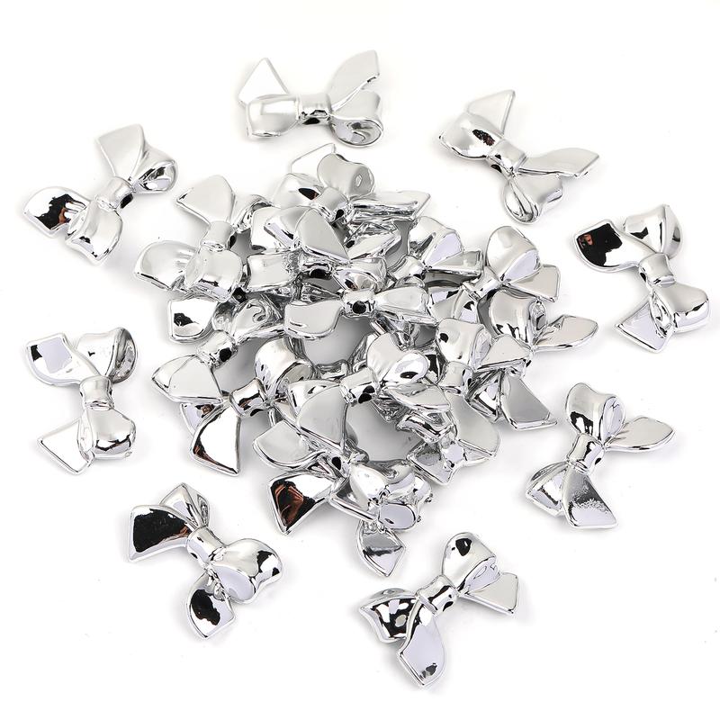 100Pcs UV plated hole bow to make diy headband mobile phone case chain decoration car pendant material