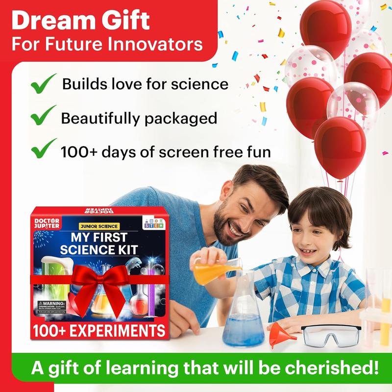 Doctor Jupiter My First Science Kit For Kids Ages 4-5-6-7-8| Birthday Gift Ideas For 4-8 Year Old Boys &Amp; Girls| Toy Stem Kit With 100+ Experiments| Learning &Amp; Educational, Preschool Activities