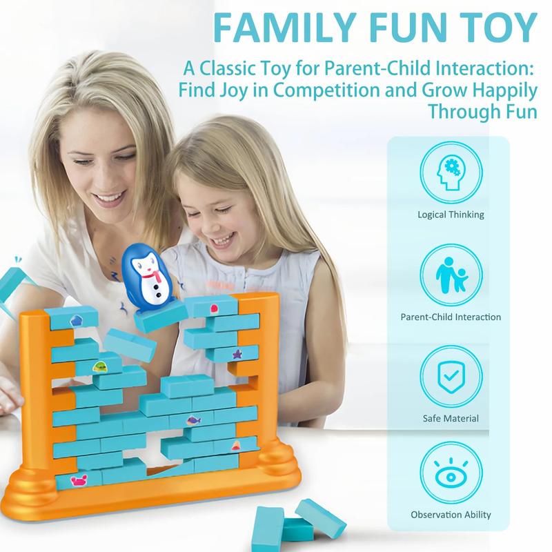 Stacking Brick Games, Save The Penguin Game,Fun Family Game for Boys and Girls, Parent-Child Interaction Toy, Develop Skills and Strategy, Gameroom Games for Indoor and Outdoor Parties, Family Game Nights, and More