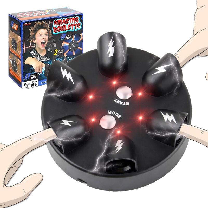 Shock Roulette Party Game, Electric Game of Chance, Interesting Party Game Toy, Finger Shock Game Party Favor Gift for 2-6 Palyers… Family Quick Reaction Shocking Game Lightning Reaction