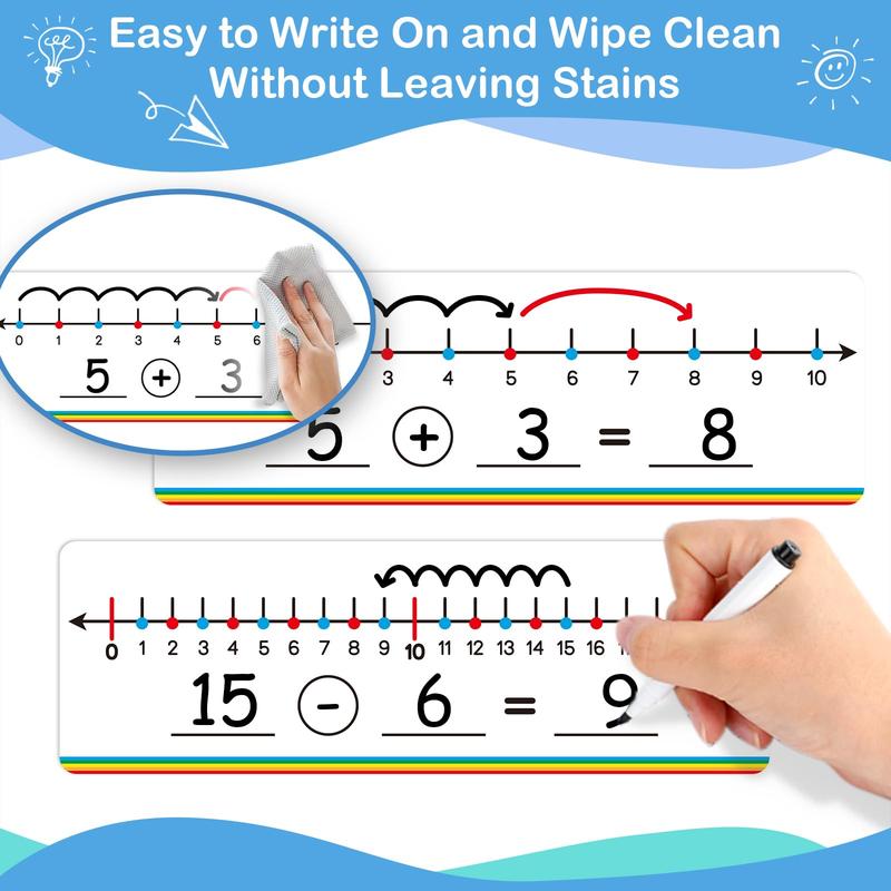 Aizweb 28 Pack Number Line Dry Erase Board Card,12