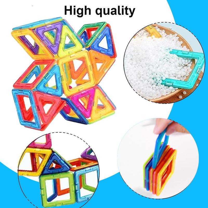 Random Color Tiles Building Blocks, Colorful Geometric Shape Blocks, Building Construction Toys, Creative and Educational Toys for Boys & Girls