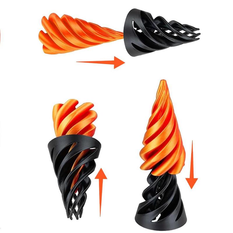 3D Printed Spiral Cone Fidget Toy with Impossible Pyramid Design – Mini Cone for Anxiety Relief, Stress Relief, and Relaxation