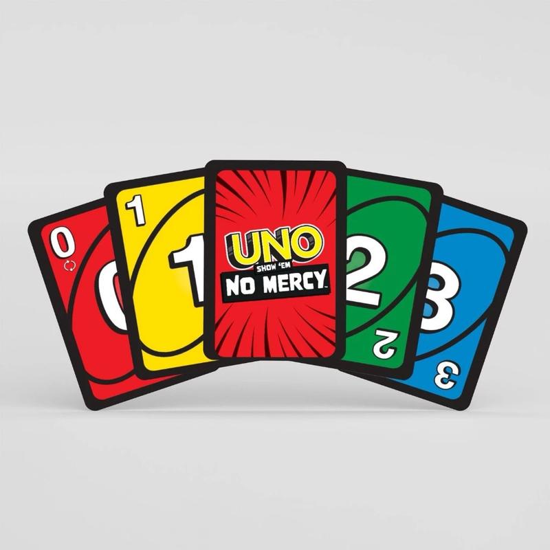 UNO NO MERCY PLUS: UNO version 196 194 165 card game upgrade for family, Ideal for Parties and Travel, Infinite Destruction Power, Extreme Rules for Next- level Fun, UNO CARD GAME TOP BOARD GAME