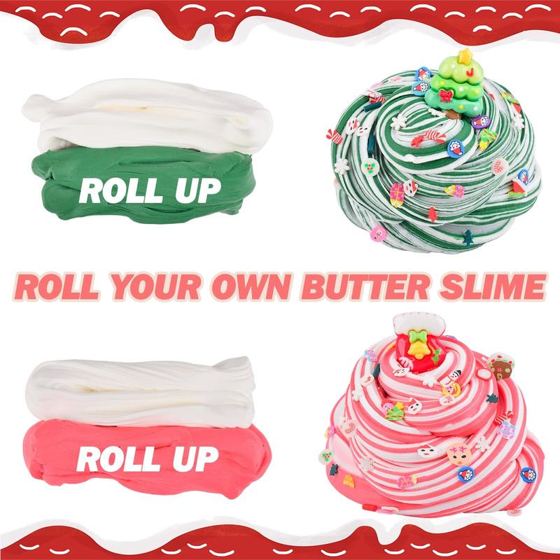 Christmas 5 Pack Butter Slime Kit for Girls, Birthday Gifts for Kids, Party Favor for Girls & Boys, Super Soft, Non Stickys, Xmas Gifts for Classroom Rewards, Christmas Stocking Stuffers for Kids