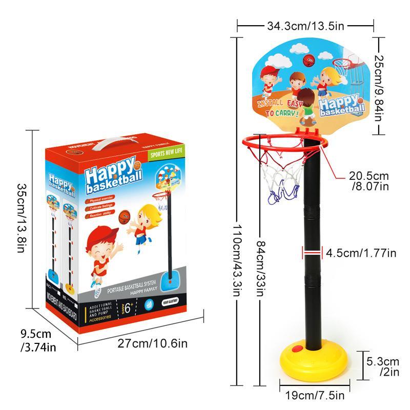 Christmas Adjustable Height Basketball Hoop Toy, 1 Set Mini Basketball Ring, Indoor Outdoor Sports Toy for Kids, Thanksgiving Christmas Gift Set