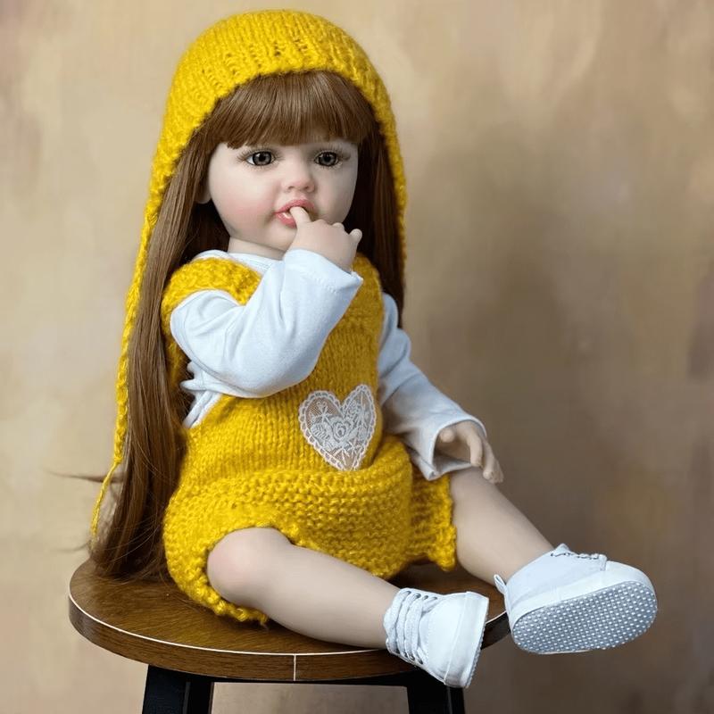 Full Body Soft Vinyl Reborn Doll Girl Baby 55cm 22inch Lifelike Princess Newborn Toddler Bebe Toy Lovely Birthday Gift