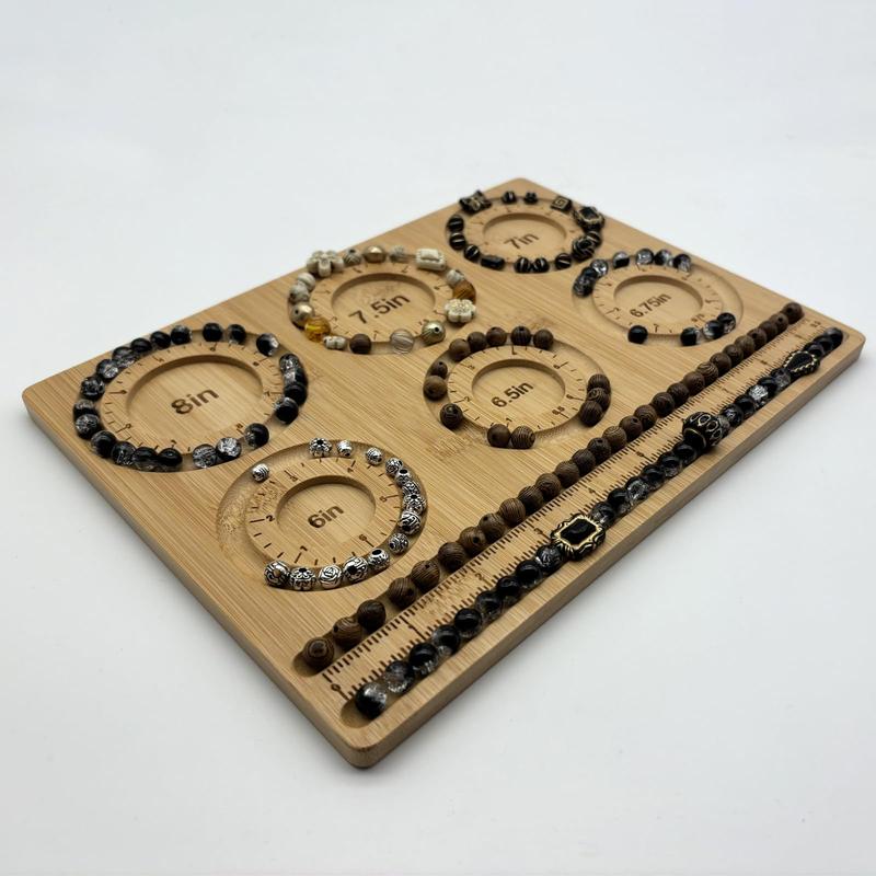 Bamboo Bead Board for Jewelry Making, 1 Count Beading Board for Jewelry Bracelet Making, Jewelry Design Mat for Necklace, Bracelet, DIY Design