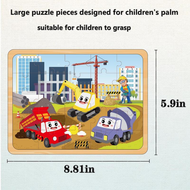 Puzzles for Kids Ages 4-6, Set of 4 Packs with 24-Piece, Brain Teaser Toys for Boys and Girls 3-8 Years Old