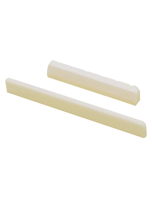 1Set Bone Classical Guitar Bridge Saddle and Nut Slotted 52mm 80mm White Acoustic Guitar