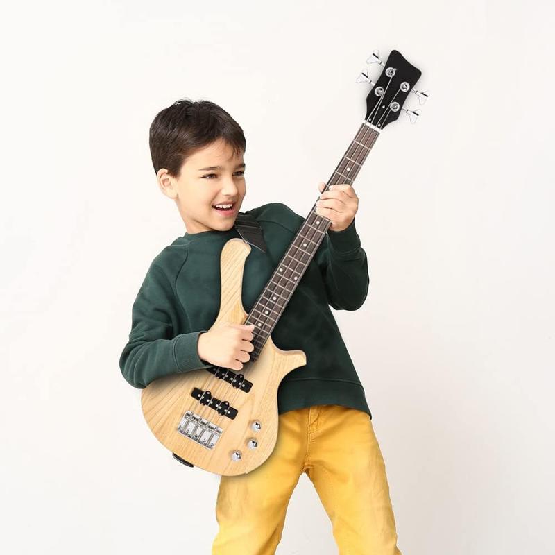 4 String Electric Bass Guitar, 36-inch Bass Guitar Kit with Split single-coil Pickup, Rosewood Fretboard, Mahogany Body for Kids, Boy and Girl, Natural