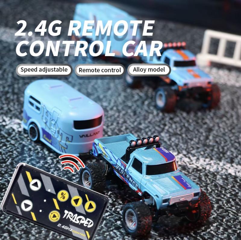 COOLLECT 1 64Mini RC Monster Truck, alloy big wheel truck, 2.4HZ RC car, remote control RWD off-road vehicle, USB rechargeable, body headlight, taillight, chassis light. Suitable for all terrains, holiday gifts for children, Christmas gifts