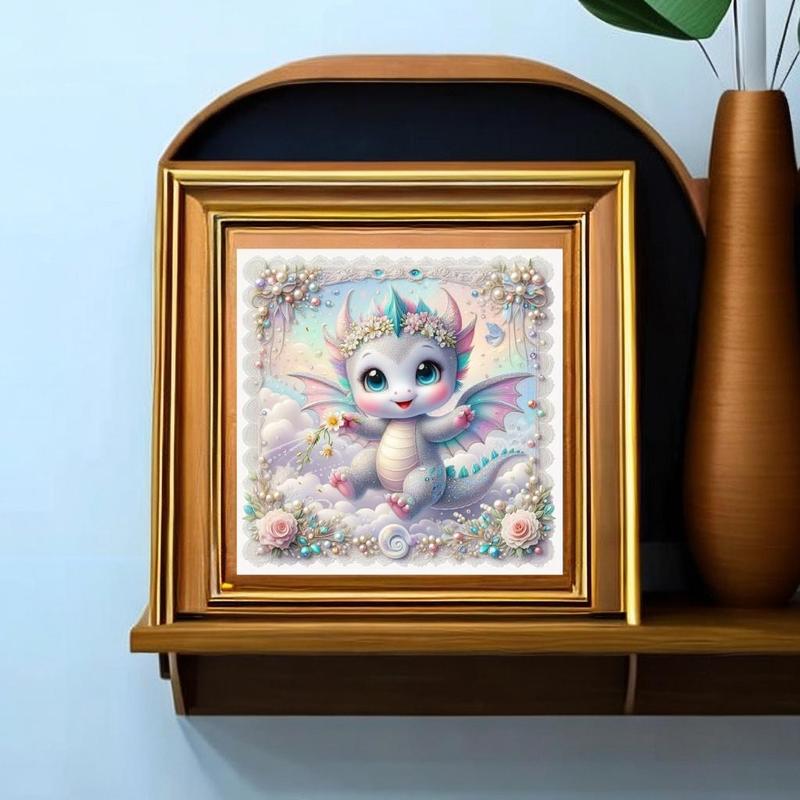 Diamonds Cartoon Dragon Pattern DIY Painting without Frame, Handmade Art for Wall Decoratio