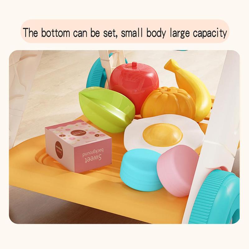 Shopping Cart Toy with Pretend Food & Accessories, 1 Set Simulation Supermarket Role-playing Games, Pretend Play Toy for Kids