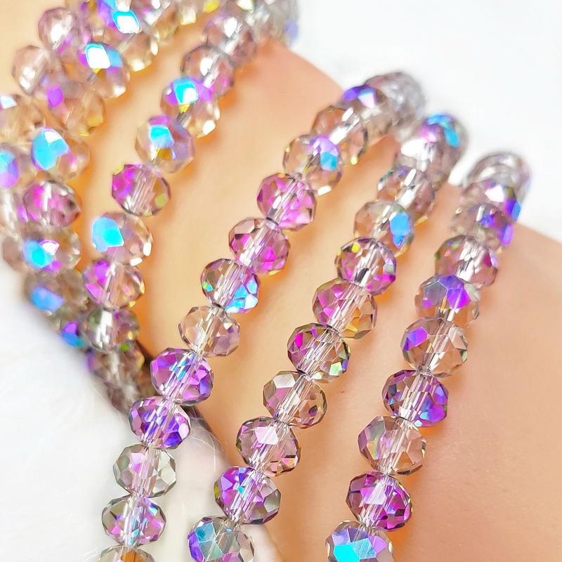 DIY 6mm flat crystal faceted glass beads Porcelain beads bracelet kit jewelry making