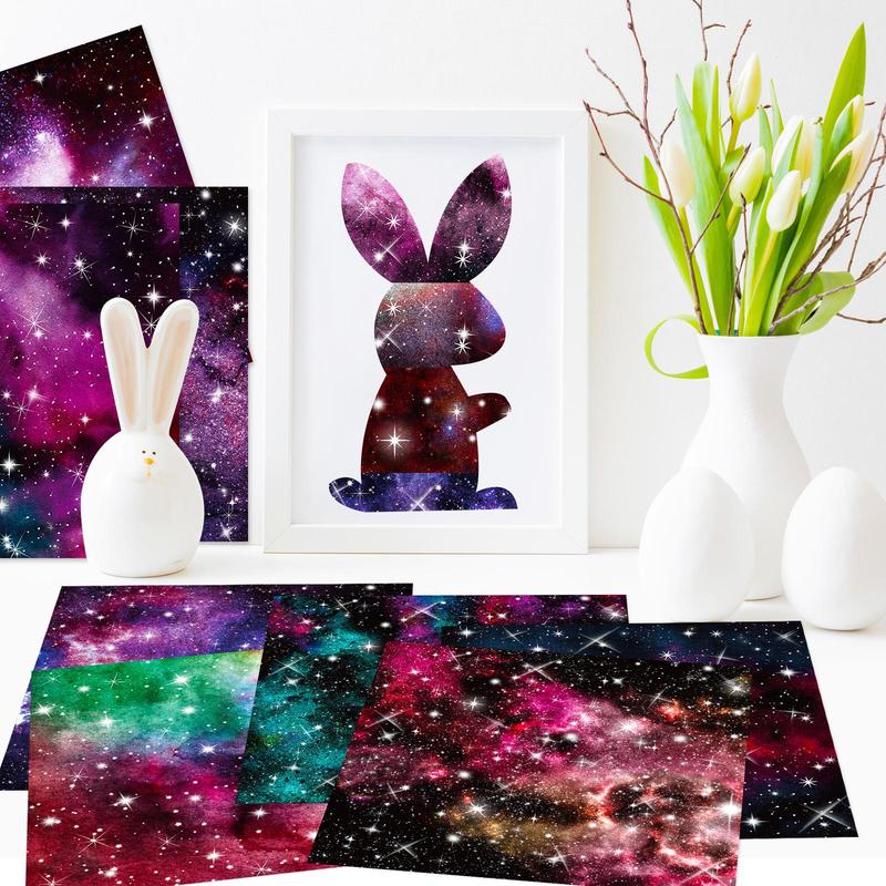 24pcs Starry Sky Pattern Material Paper, Handbook Background Paper, DIY Decorative Supplies, Scrapbooking & Journal Making And Gift Wrapping