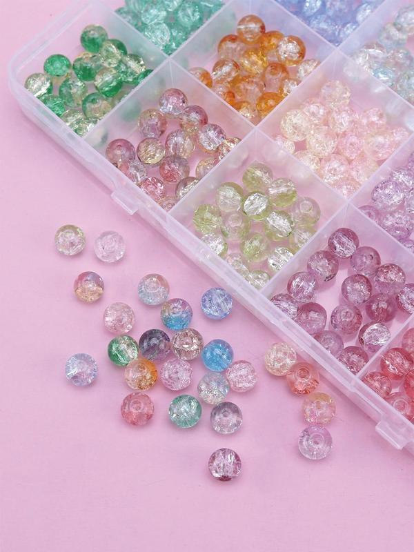 24 Grid Glass Beads Set, 8mm Glass Beads, DIY Jewelry Making Supplies for Necklace & Bracelet, Fashion Accessories for Jewelry Making