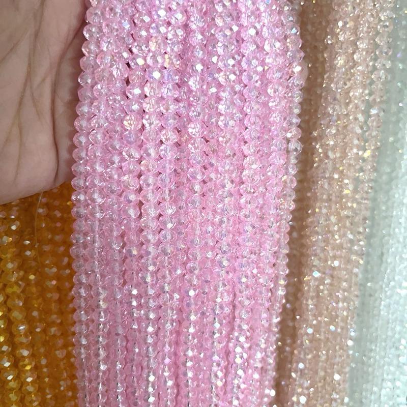 DIY 6mm flat crystal faceted glass beads Porcelain beads bracelet kit jewelry making