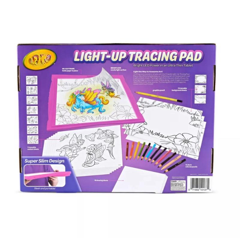 Light Up Tracing Pad Pink: Creative Drawing Kit, Includes Colored Pencils & Paper