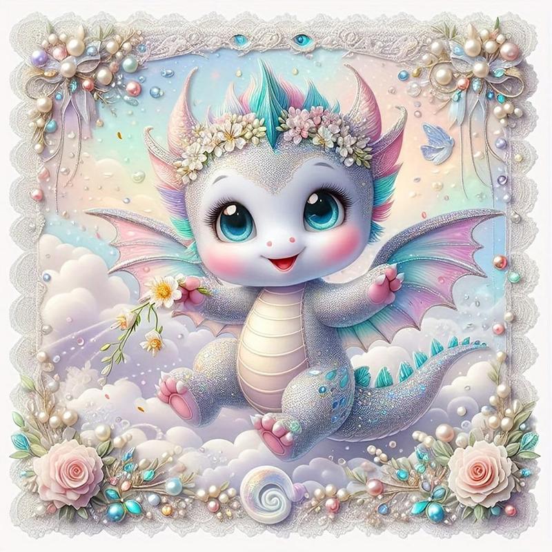 Diamonds Cartoon Dragon Pattern DIY Painting without Frame, Handmade Art for Wall Decoratio