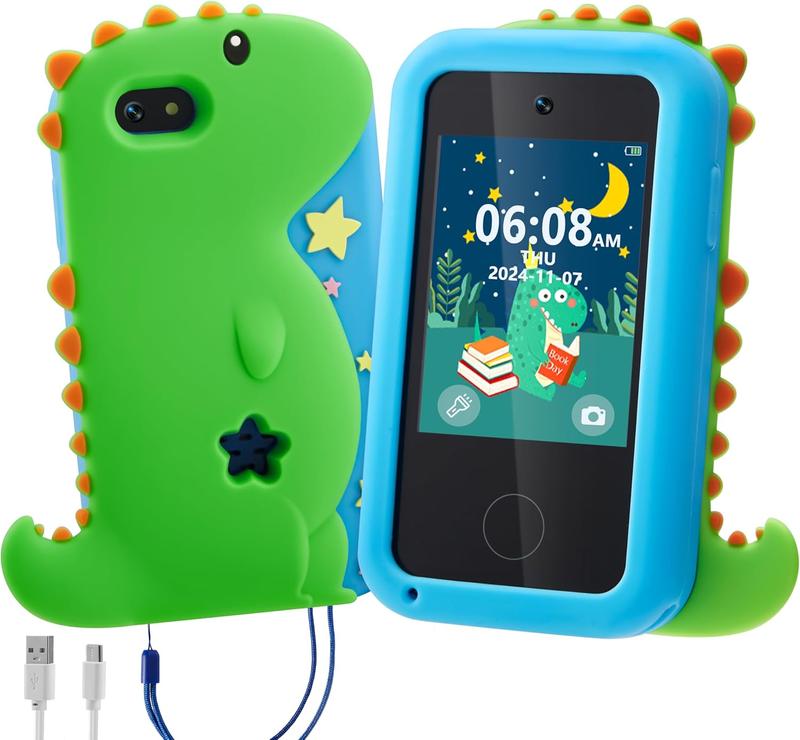 Christmas Gift Kids Smart Phone Toys, Touchscreen Dual Camera Phone for Boys ＆ Girls Ages 3-10, Educational Learning Play Phone with 8G SD Card, Perfect Birthday and Christmas Toy for Toddlers