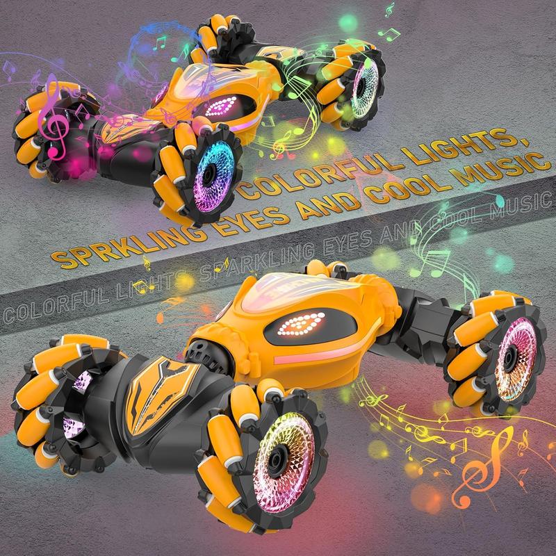 Remote Control Car, Gesture Sensor RC Stunt Cars Toys for Boys Age 6 7 8 9 10 11 12+ Years Old, 2.4GHz 4WD RC 360? Flips Off Road Vehicle Toy with Lights Music, Gifts for Kids Girls